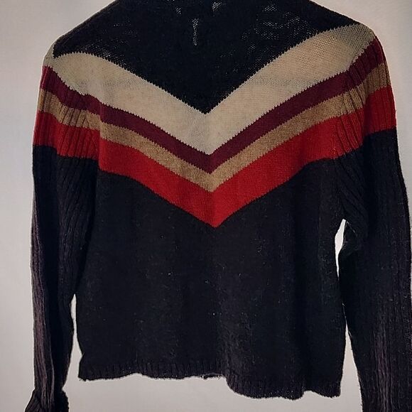 American Eagle Wool Zip Up Cardigan Sweater Size L Chocolate Brown - Picture 6 of 11